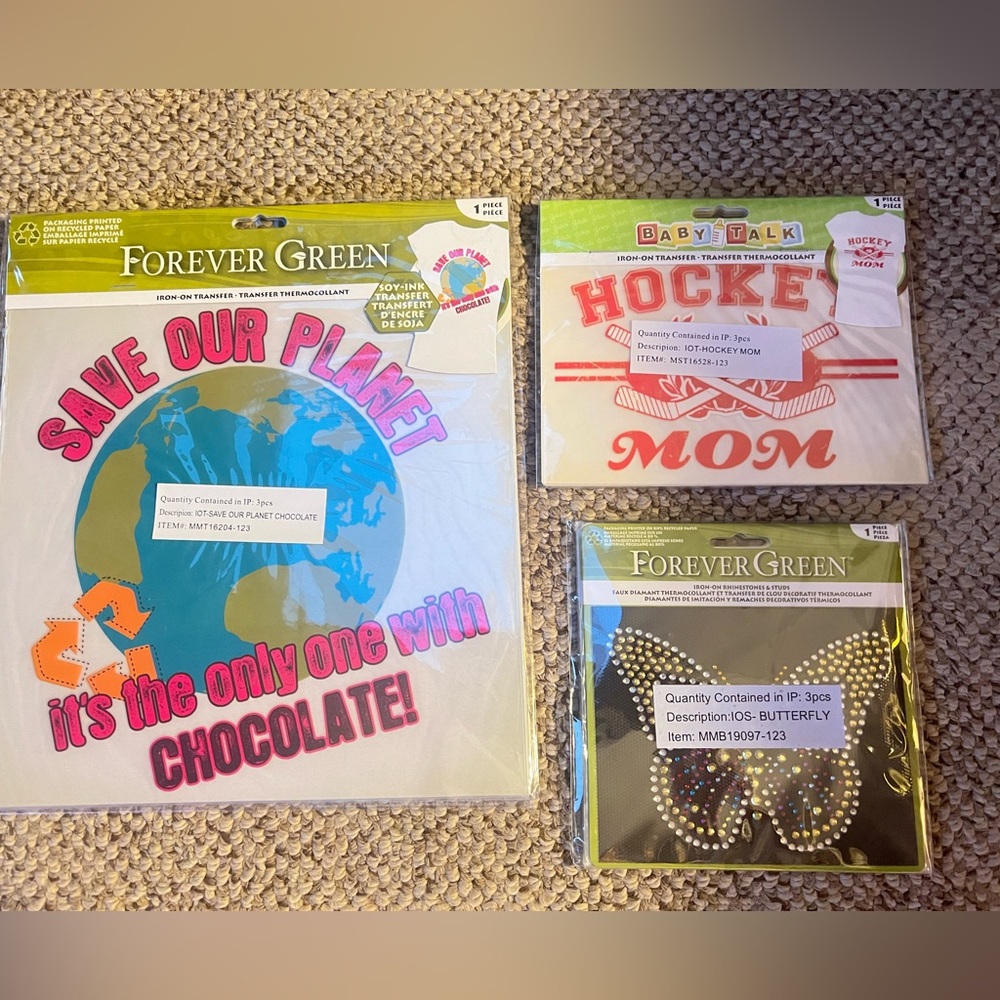 New! Iron ons transfers.  Get all in picture!